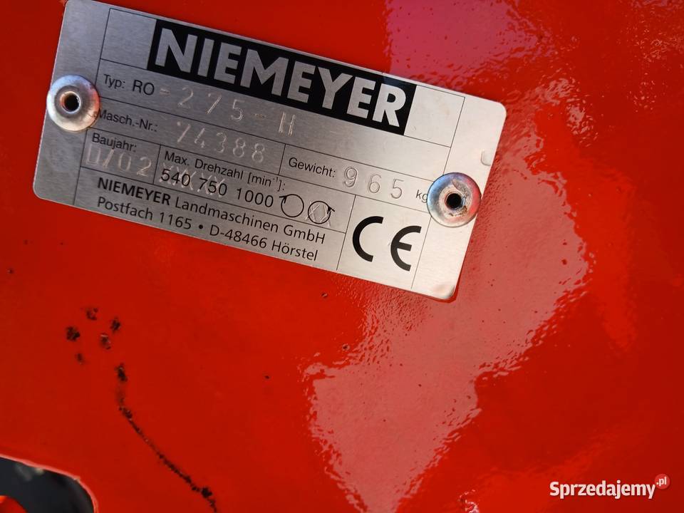 Kosiarka Niemeyer R 0 275 H z Niemiec Rotacyjne Nowy Korczyn