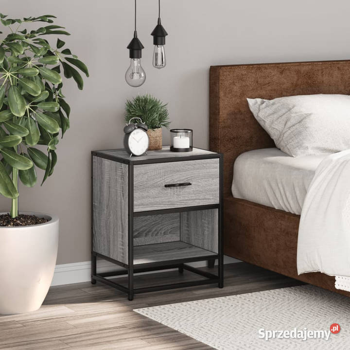 Szafka nocna szary dąb sonoma 40x31x50 WM848690 Nocne
