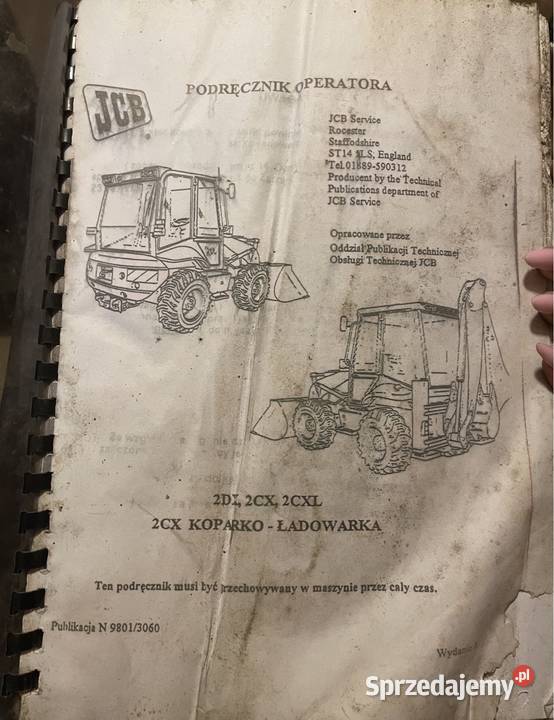 Podręcznik opeeatora instrukcja koparkoładowarka Biczyce Górne