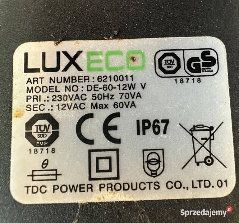 LUXECO zasilacz sterownik 12V 60W plus lampy LED Szamotuły