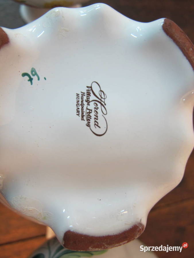 Wazon ceramiczny biały kwiaty Herend Węgry