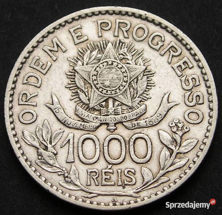 BRAZYLIA 1000 REIS 1913 SREBRO łódzkie Łódź