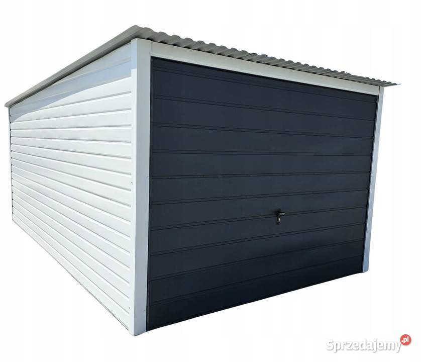 Garaż blaszany 3x5 biały z dachem jednospadowym Jodłownik