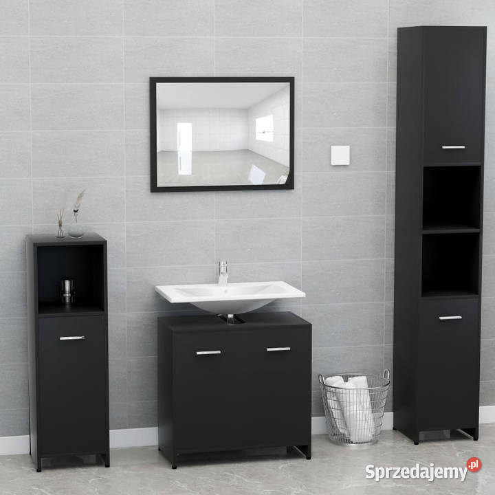 Szafka łazienkowa czarna 60x33x61 materiał Warszawa