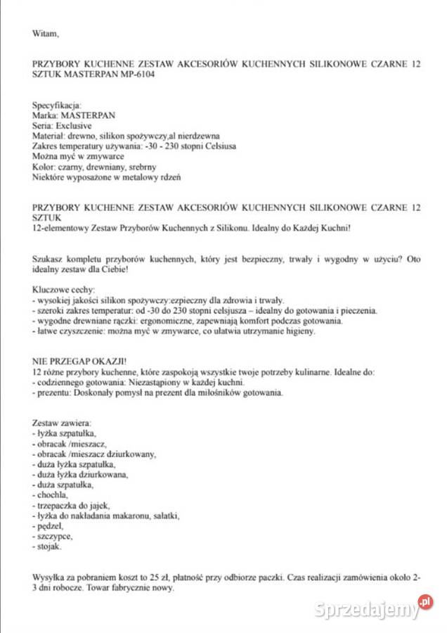 Zestaw przyrządów kuchennych Jelenia Góra sprzedam