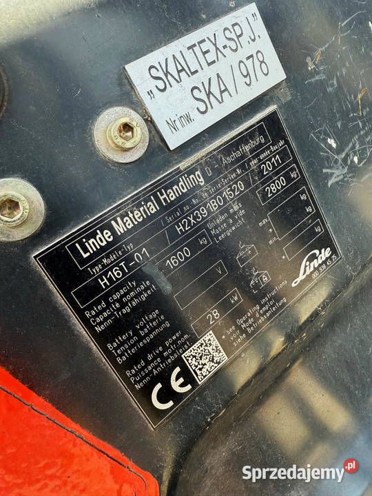 wózek widłowy LINDE H16T LPG 315m 16T wolny skok łódzkie