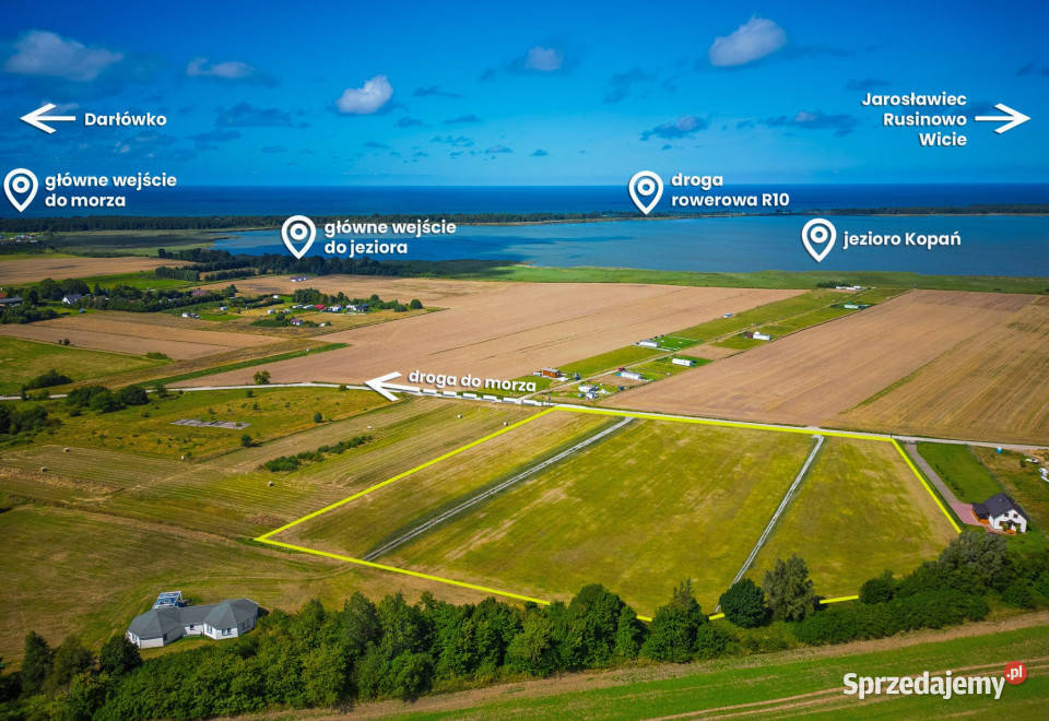 Działka z widokiem na morze i jezioro zachodniopomorskie Darłowo