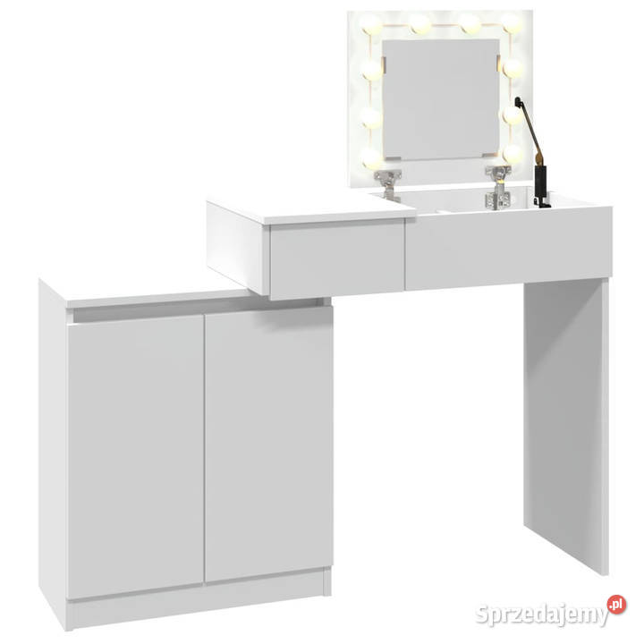 Toaletka z oświetleniem LED biała 115x37x1105 mazowieckie Warszawa