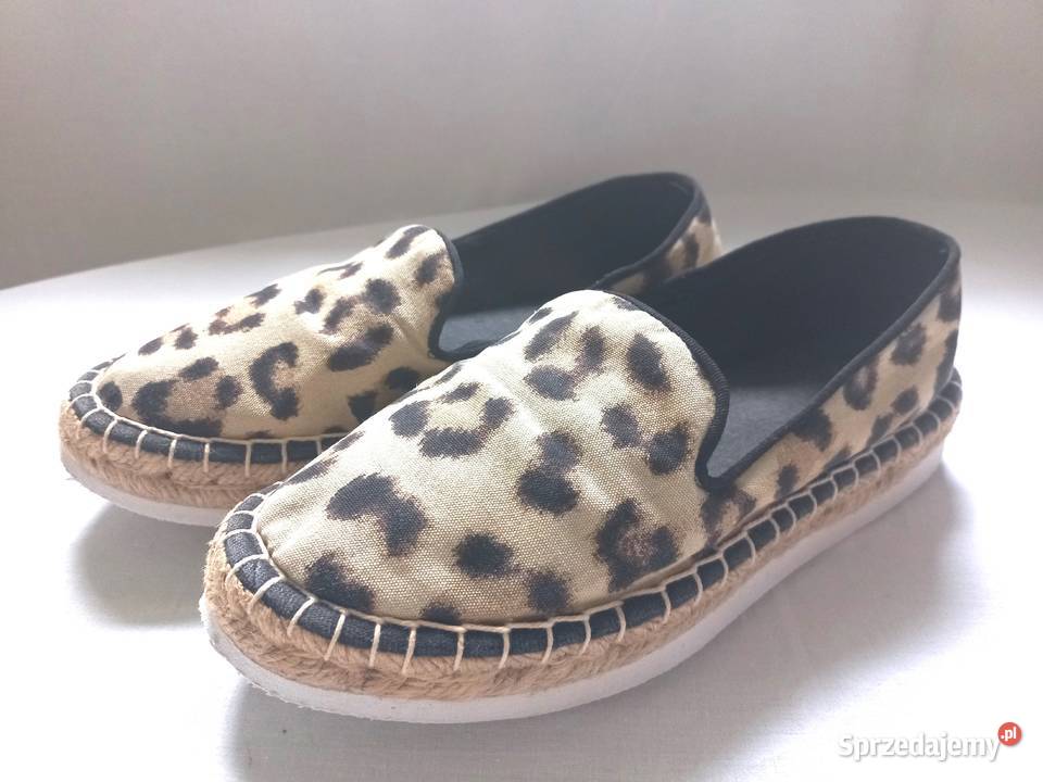 Espadryle damskie Panterka brąz r 37 HM Divided H&amp;M Białystok