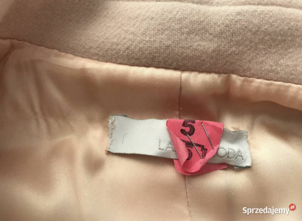 Jasno różowy pudrowy róż wełniany płaszczyk Kurtki i płaszcze mazowieckie Warszawa