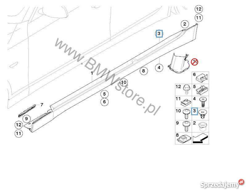 BMW E60 E61 E64 zaczep dystansowy progu podkarpackie Pilzno