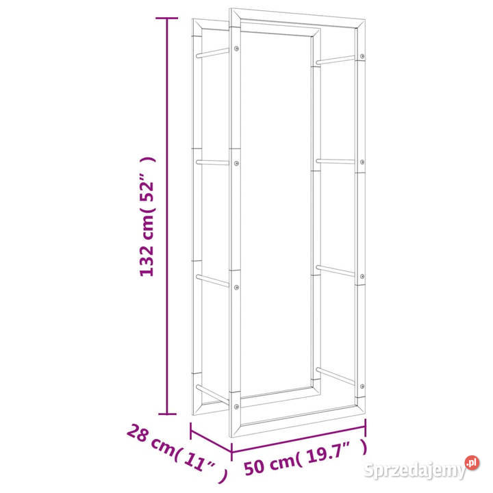 Stojak na drewno opałowe 50x28x132 stal Pozostałe Warszawa sprzedam