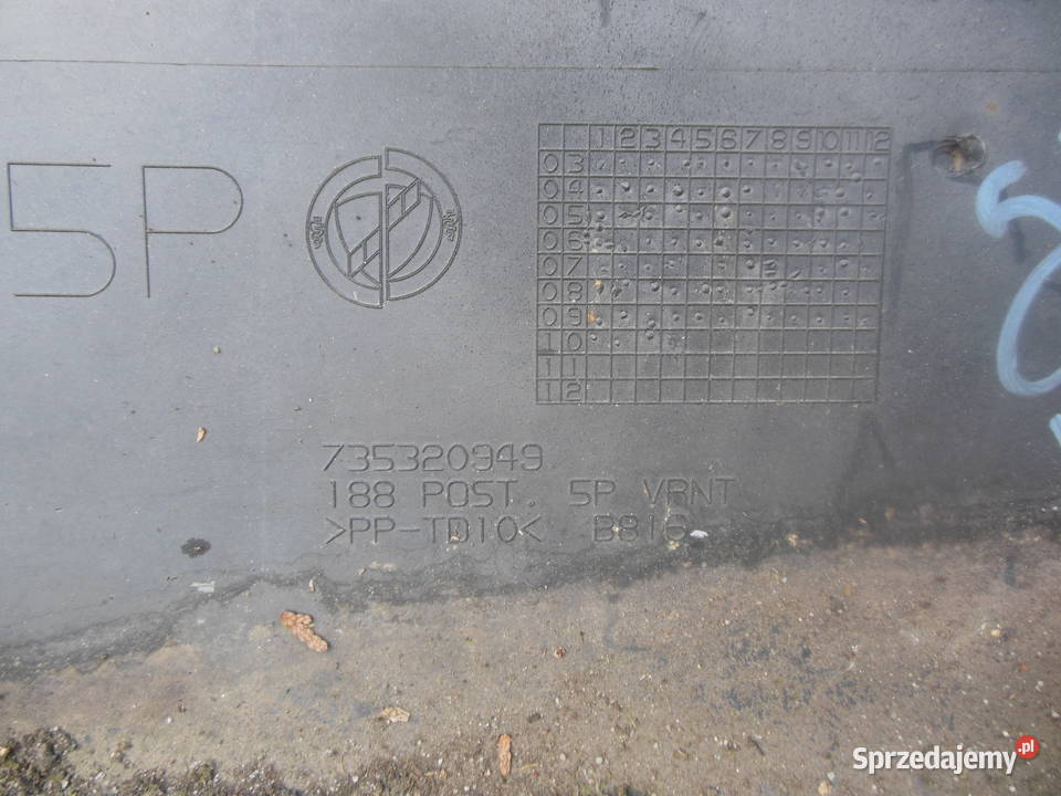 735320949 ZDERZAK TYLNY FIAT PUNTO II SZARY Kozy