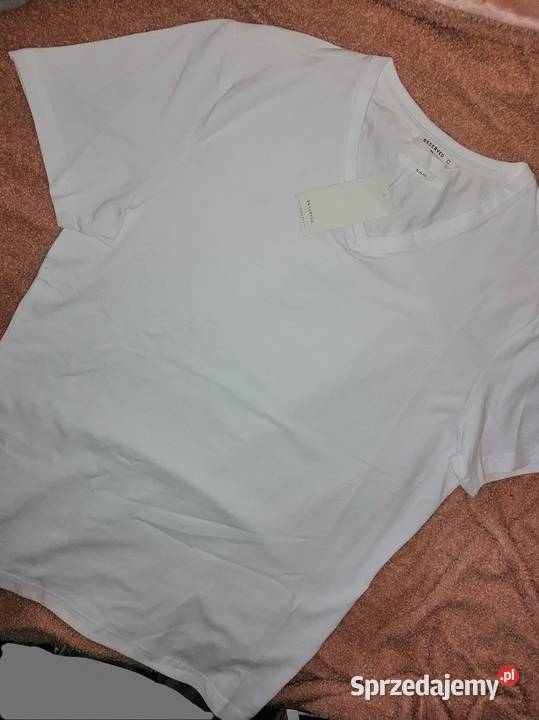 Biała bawełniana Koszulka Bluzka Tshirt Basic