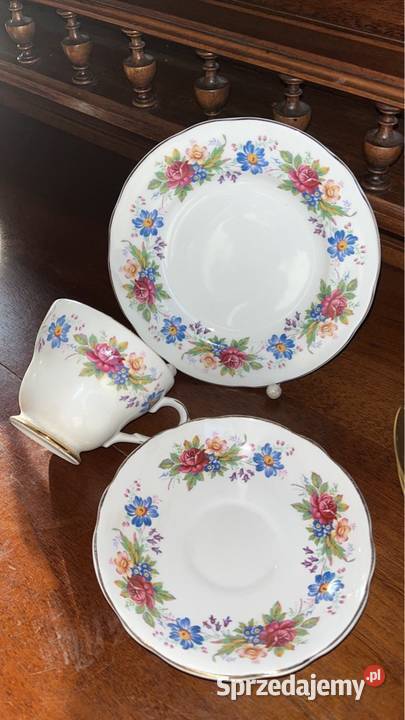 Filiżanka z talerzykiem Bone China Tzn kostna Antyki, Sztuka, Kolekcje Gdańsk sprzedam