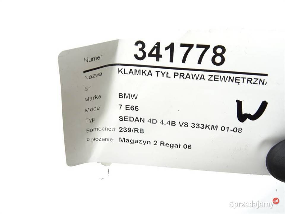 KLAMKA TYŁ PRAWA ZEWNĘTRZNA BMW E65