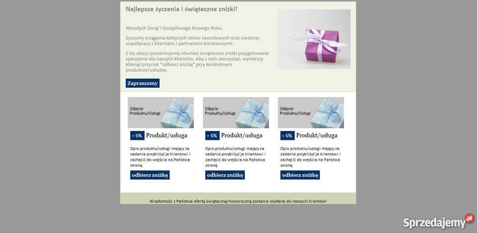 Świąteczny mailing do ponad 5300 firm z Warszawa sprzedam