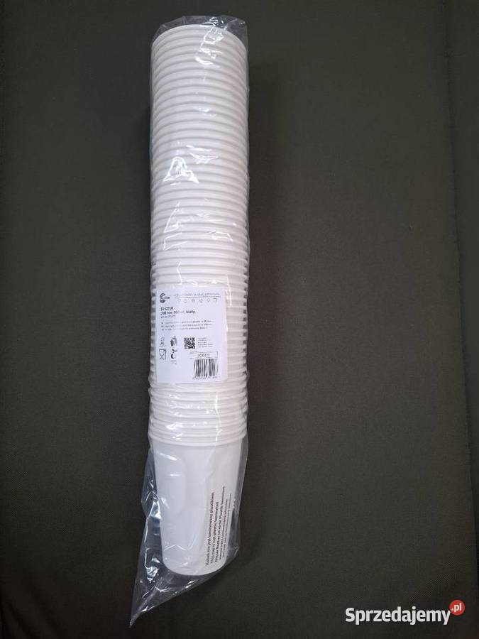 Kubek biały papierowy 300 ml 80 mm 50 sztuk nowe