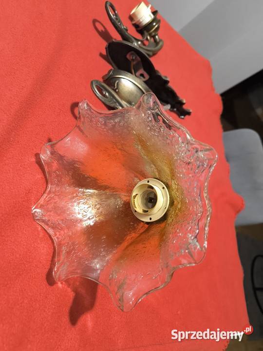 Kinkiety vintage retro oliwkowa patyna masywne