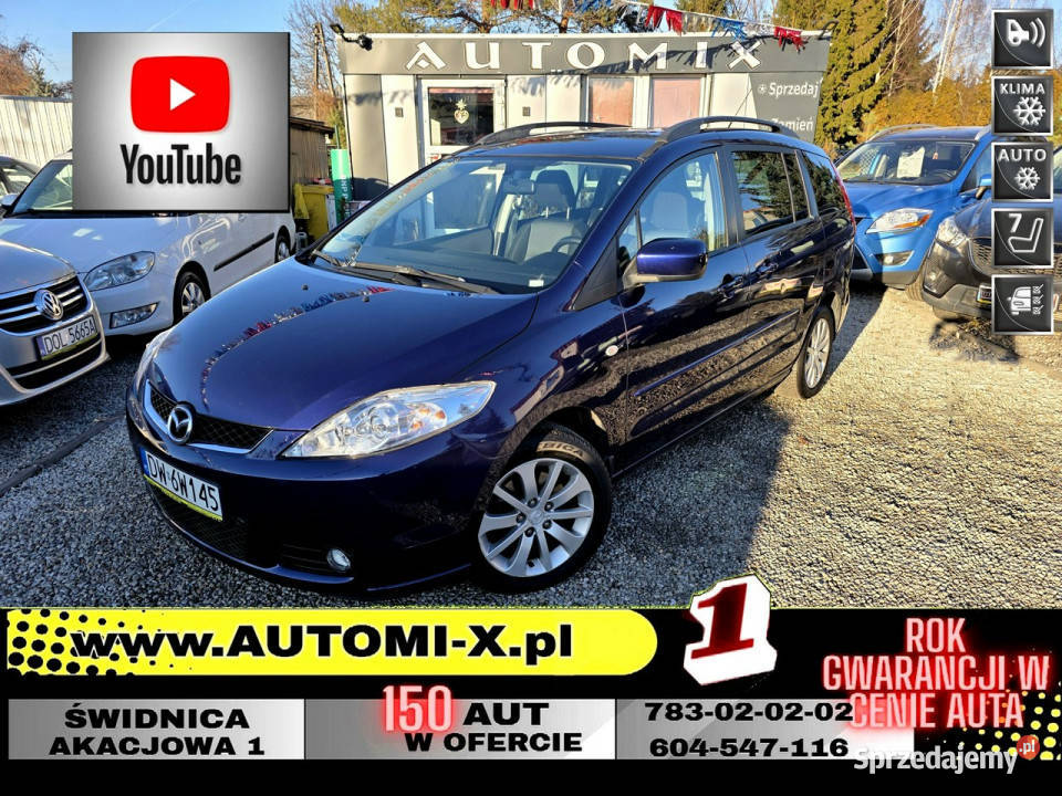 Mazda 5 20 z LPG ŚLICZNA 7Os Zadbana GWARANCJA