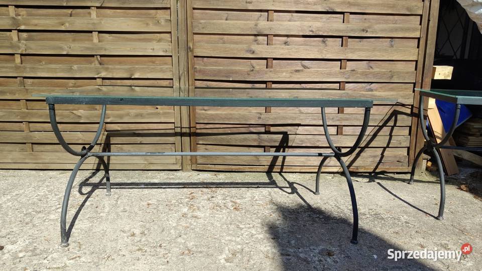Stół 150x80 ogrodowy kute metalowe ze szkłem Warszawa