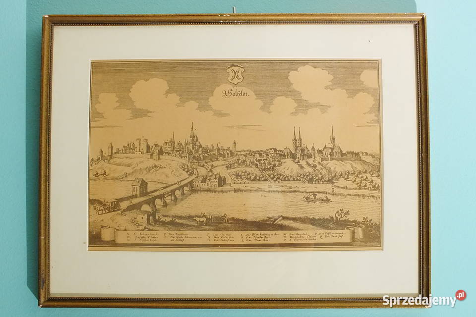 Oryginalny Miedzioryt Saalfeld Merian ok 1650 Lubin