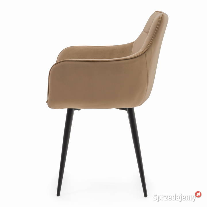 Ciemnobeżowe Krzesło Tapicerowane Quattro wielkopolskie Tarchały Małe sprzedam