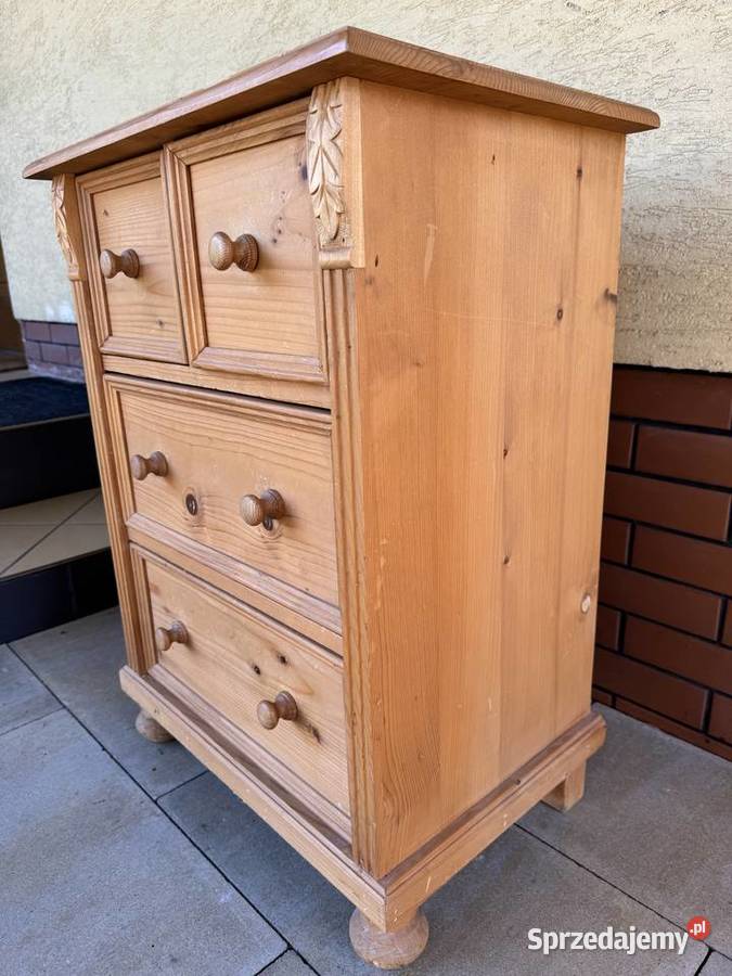 Szafka drewniana sosnowa z szufladami stolik sprzedam