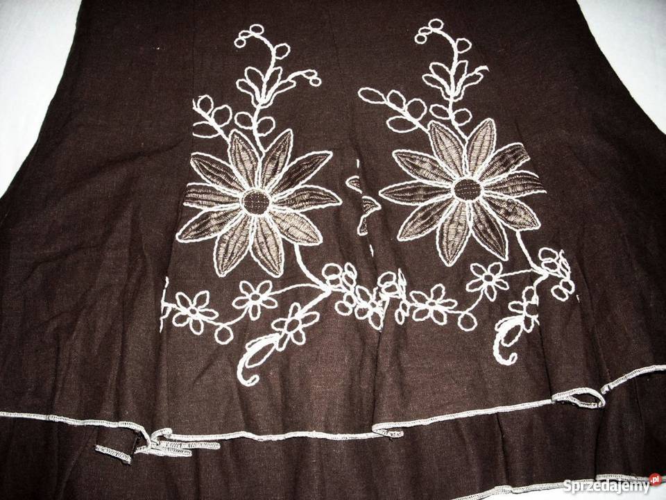 DAGA spódnica Hafty Midi Super 34 XS brązowy/beżowy