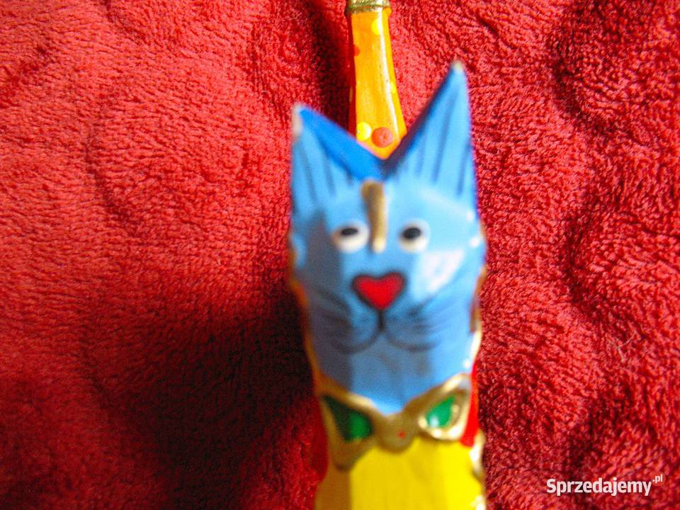 KOT Na pierścionki Drewno Stara rzeźba 115 x 55 wielokolorowy