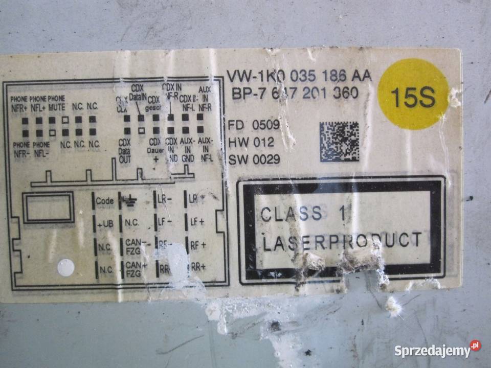 VW GOLF VI 09r radio CD 1K0035186AA 7647201360 Kielce
