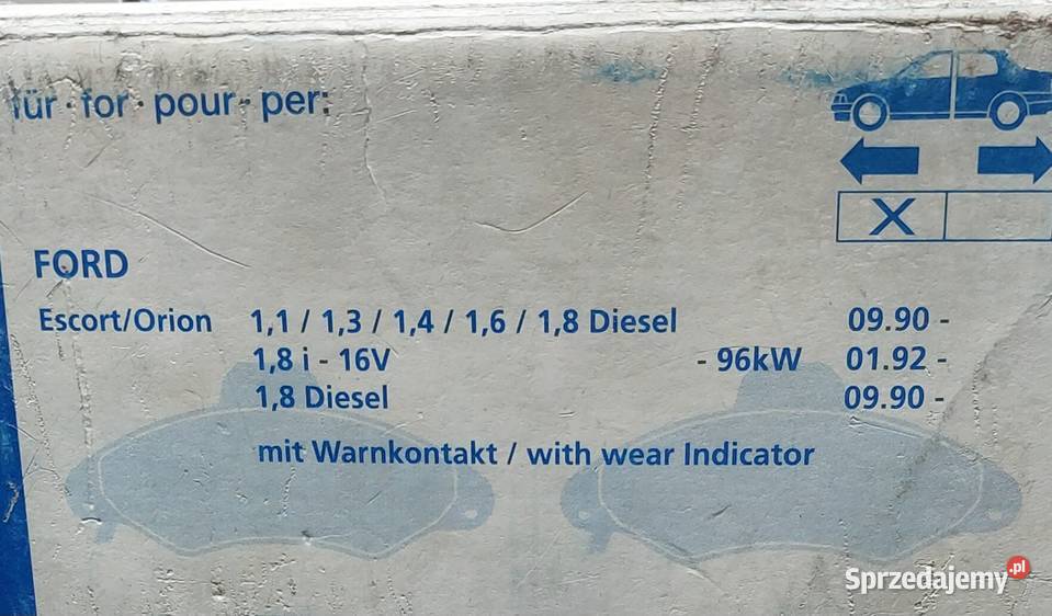 ATE KLOCKI HAMULCOWE PRZÓD FORD ESCORT V VI dolnośląskie Mielęcin