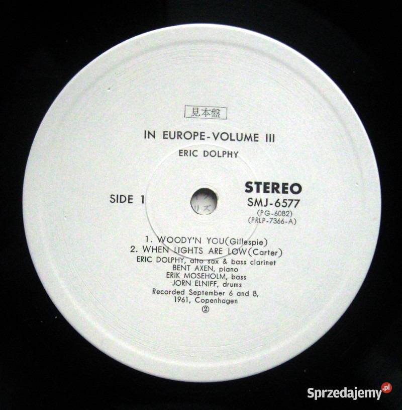 ERIC DOLPHY IN EUROPE VOL3 LP JAPAN PROMO zachodniopomorskie Szczecin
