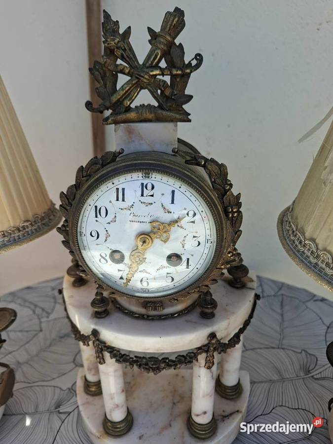 kominkowy zegar francuski plus dwie lampki nocne sprzedam