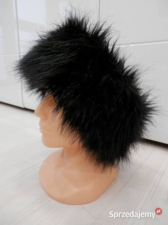 Opaska na Uszy Czarna Zimowa Futrzana Sztuczne podlaskie Łomża