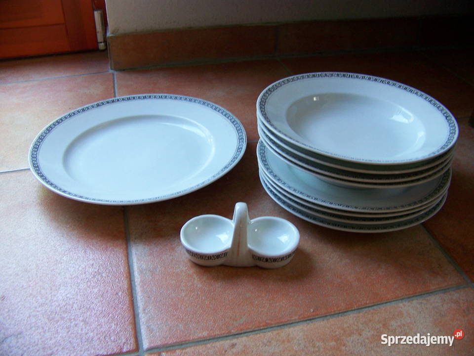 Stara porcelana 9 talerzy solniczka Poznań