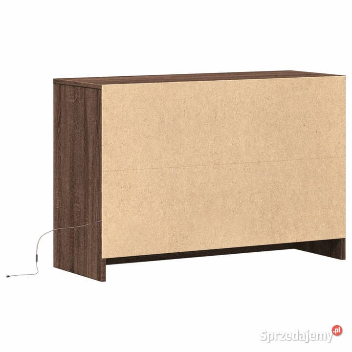 Szafka TV z LED brązowy dąb 91x34x61 WM852186 RTV Warszawa