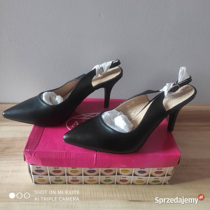 Szpilki czarne damskie 28cm Łąka Prudnicka