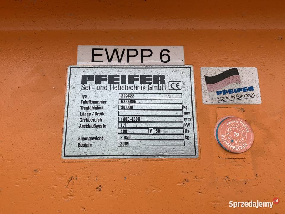 Trawersa uchwyt do transportu kręgów blachy 30T Sadki