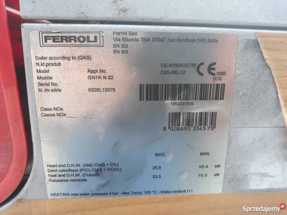 piec ferroli na olej opałowy