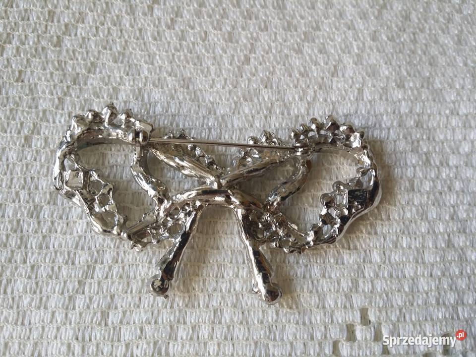 Stara broszka kokarda szklista małopolskie Ochojno