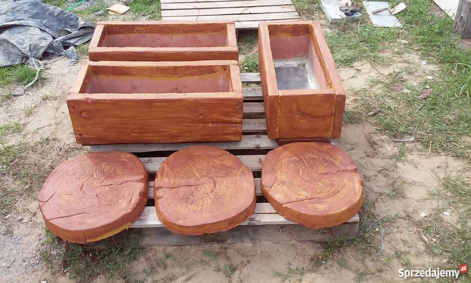 donice ogrodowe drewno beton chodnik Nietków
