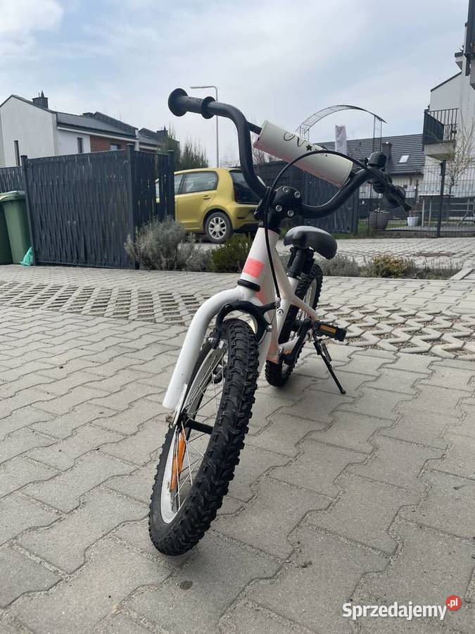 Różowobiały rower 16 kółka wspomagające nóżka 16" Kraków