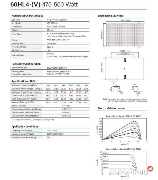 Panel fotowoltaiczny JINKO JKM500N60HL4V 500 W