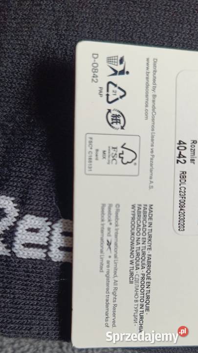REEBOK skarpety 3pak rozmiary 4042 i 4345 kolor Ełk