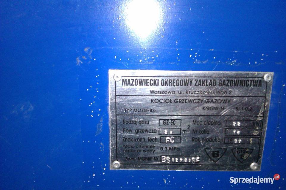 kocioł grzewczy gazowy MozgBs Moc 22kW na GZ50 Piece i kominki Warszawa