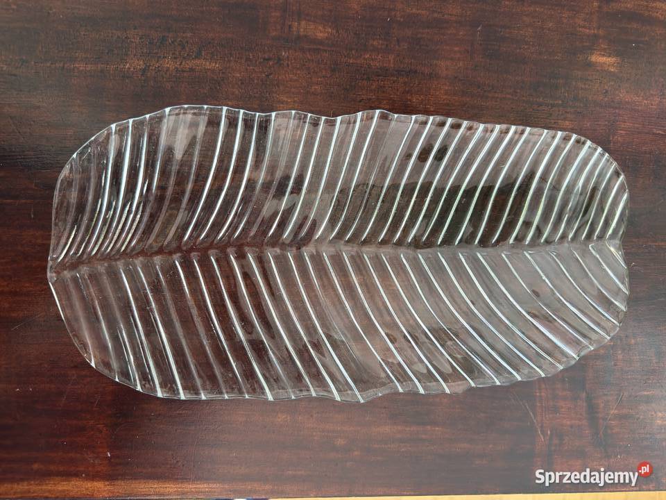 Patera taca szklana liść Gdańsk