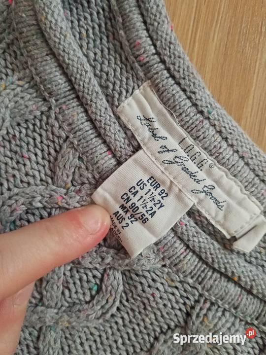 Sweterek szary dziewczęcy HM rozmiar 92 H&M Nysa