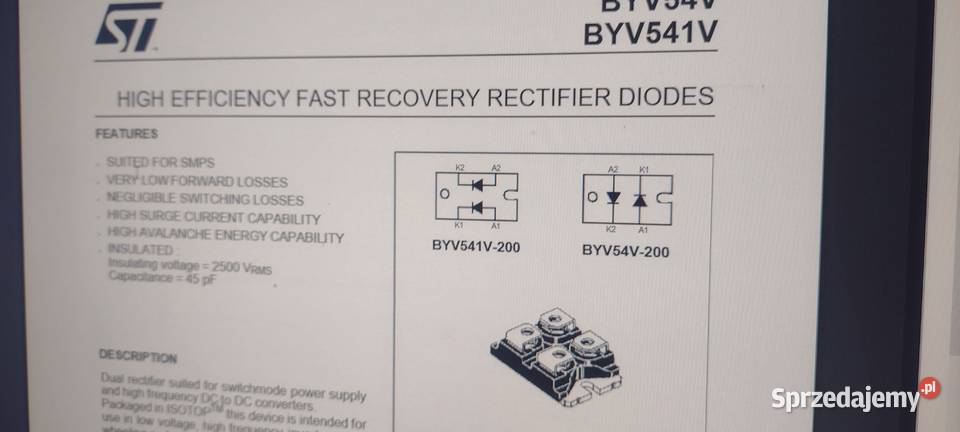 BYV54V200 Dioda prostownicza podwojna 2 x50A Opole