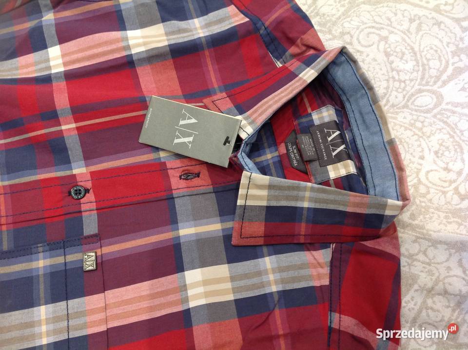 Koszula Męska ARMANI EXCHANGE M Krata NOWA Nowa Sól